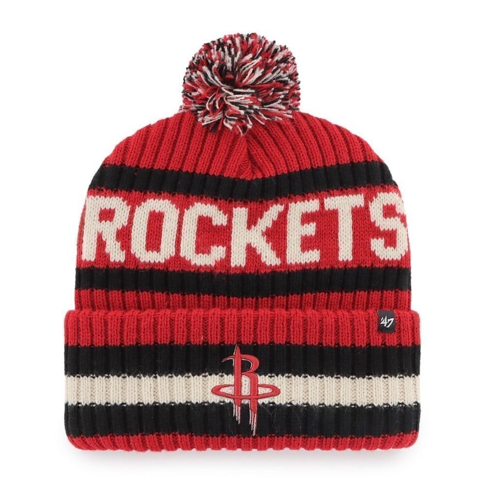 '47 Red Bering Cuffed Knit Hat with Pom Houston Rockets Red OS